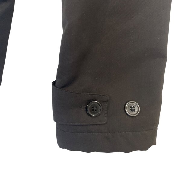 Eredi Pisanó Mens Black Button-Up Coat With Quilted Lining Zippered Pockets - Picture 7 of 11